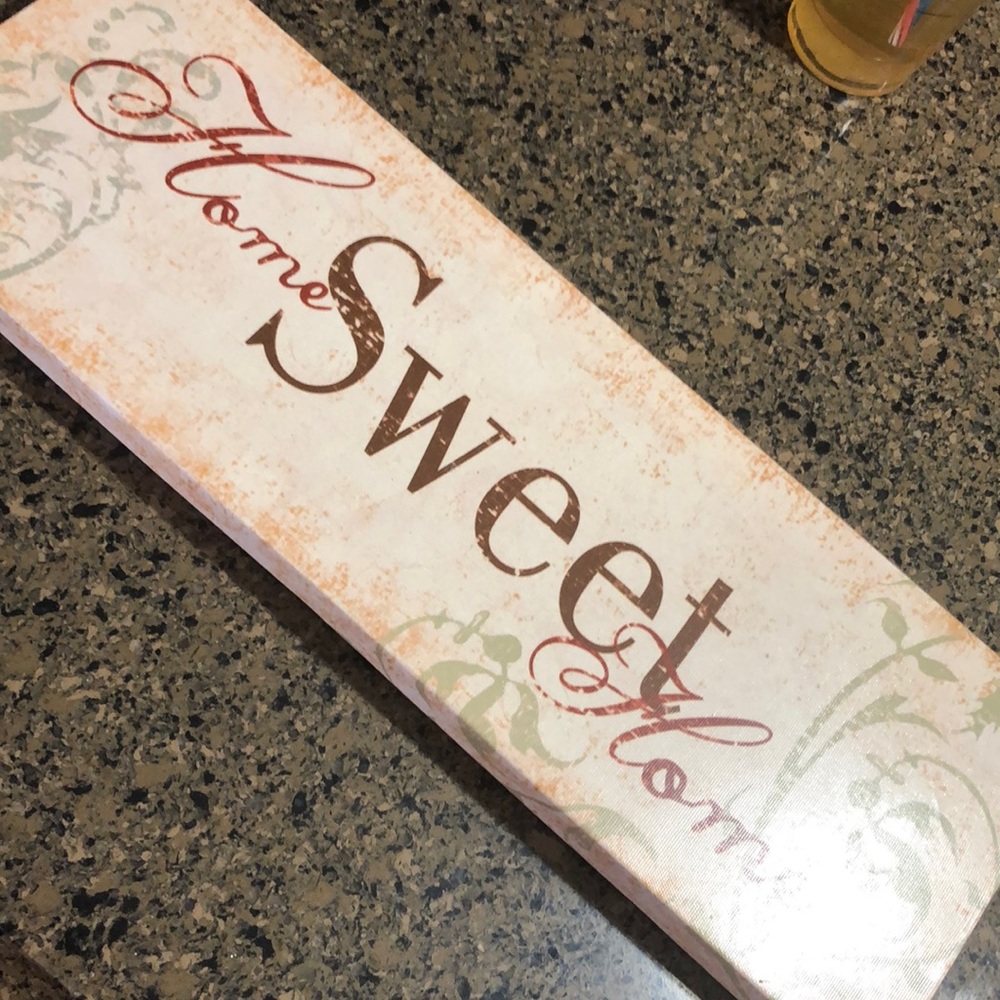 Sign canvas on wood